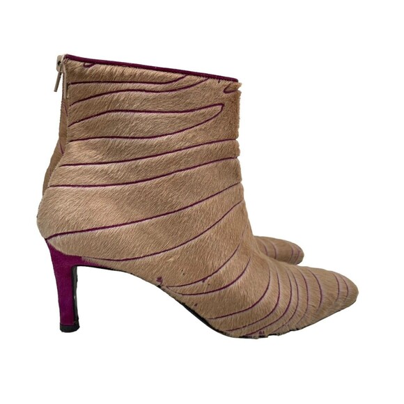 Salvatore Ferragamo Shoes - Salvatore Ferragamo Women's Fur Stripped Brown  Ankle Boots Shoes Sz 7 B
